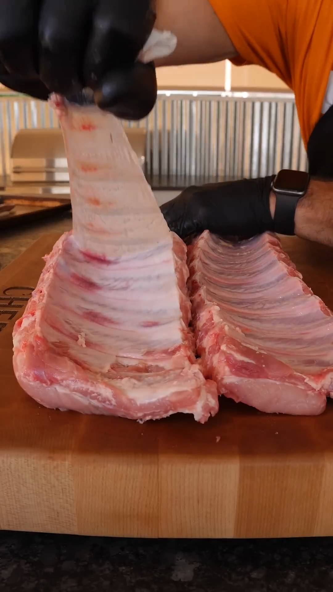 Ribs cooked on a gas grill