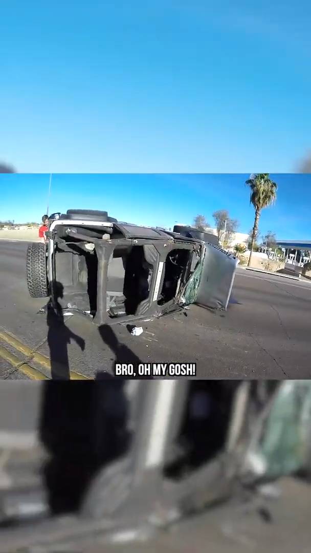 We witnessed a rollover crash