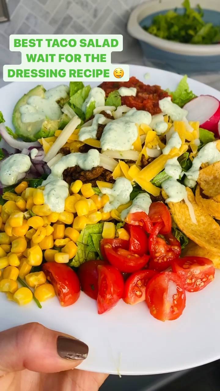 This taco salad is so simple and delicious